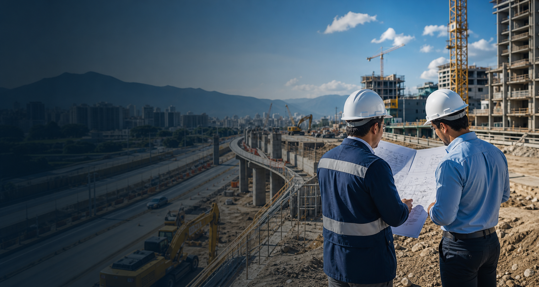 Equipo técnico en proyecto de construcción